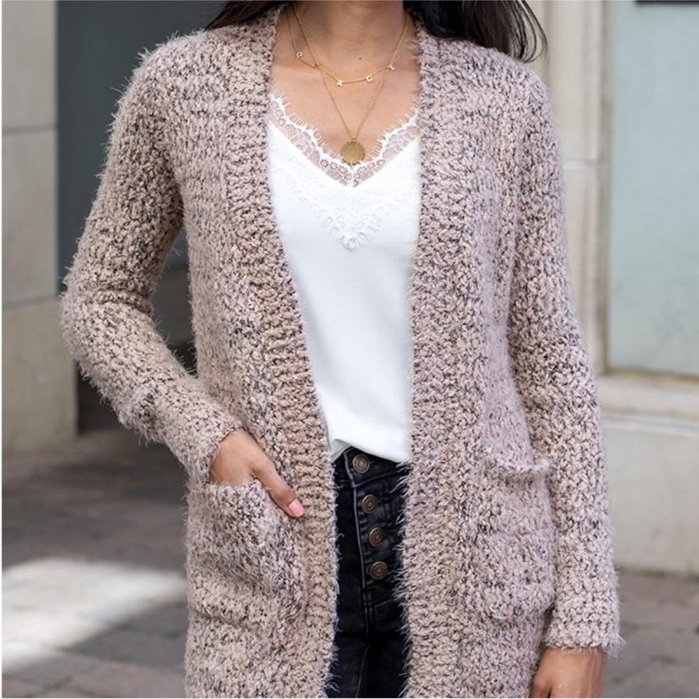 Grace & Lace Wubby Cardigan Sweater in Barley XL
